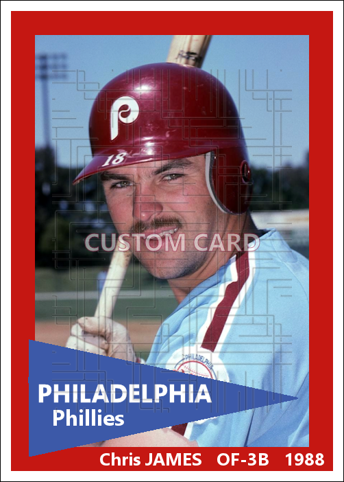 Chris James - 1988 Philadelphia Phillies - choose a size & style
