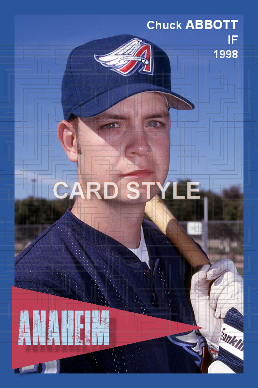 Chuck Abbott - 1998 Anaheim Angels - choose a size & style
