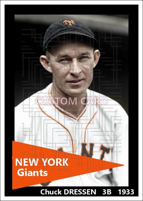 Chuck Dressen - 1933 New York Giants - choose a size & style