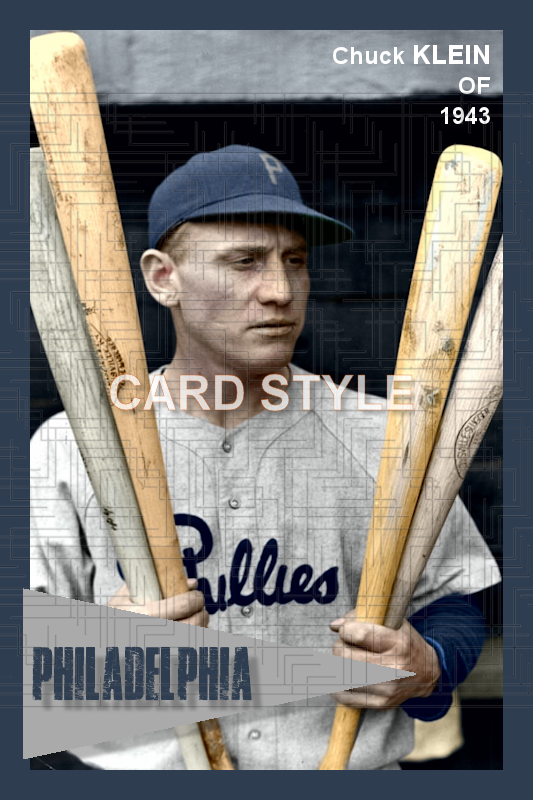 Chuck Klein - 1943 Philadelphia Phillies - choose a size & style