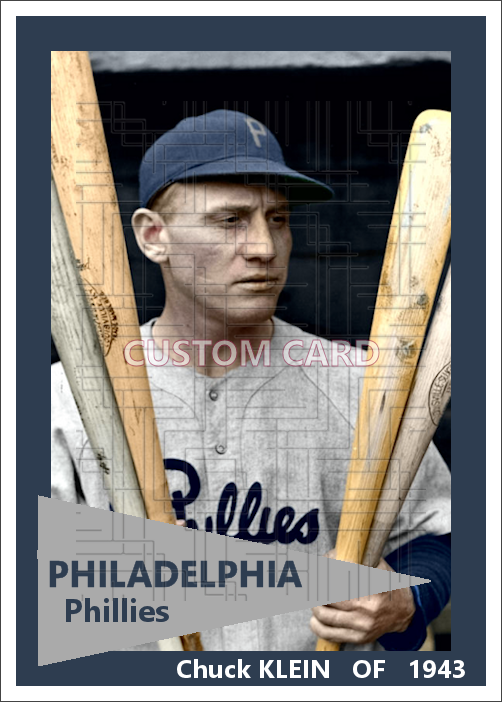 Chuck Klein - 1943 Philadelphia Phillies - choose a size & style