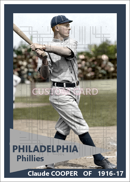 Claude Cooper - 1916-17 Philadelphia Phillies - choose a size & style