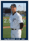 Clay Bellinger - 2001 New York Yankees - choose a size & style