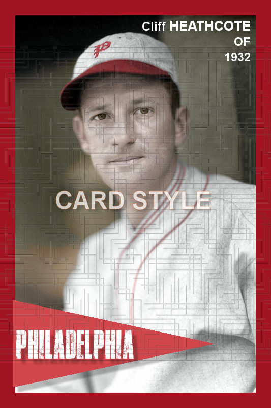 Cliff Heathcote - 1932 Philadelphia Phillies - choose a size & style