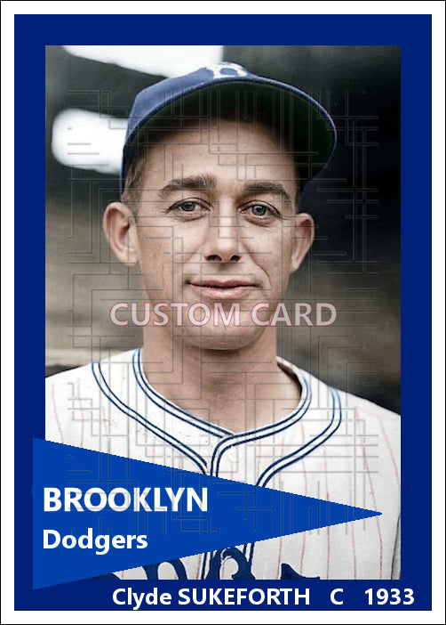 Clyde Sukeforth - 1933 Brooklyn Dodgers - choose a size & style