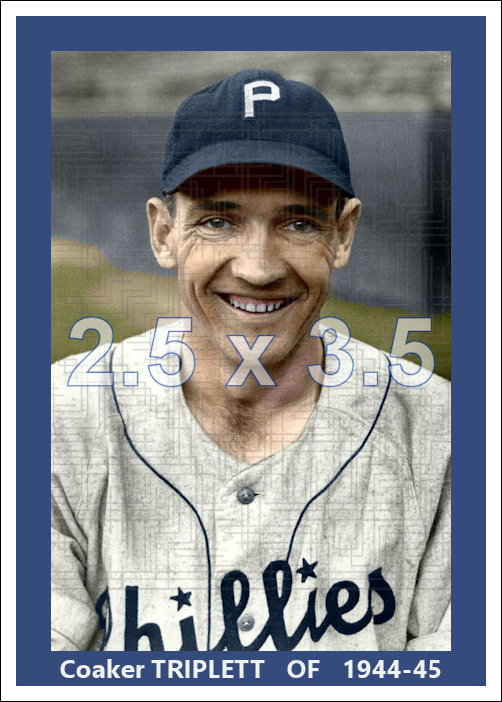 Coaker Triplett - 1944-45 Philadelphia Phillies - choose a size & style