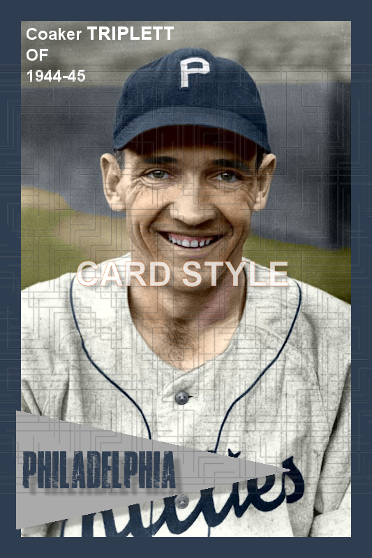 Coaker Triplett - 1944-45 Philadelphia Phillies - choose a size & style