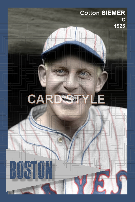 Cotton Siemer - 1926 Boston Braves - choose a size & style