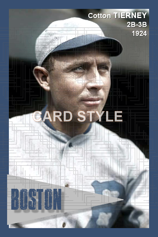 Cotton Tierney - 1924 Boston Braves - choose a size & style