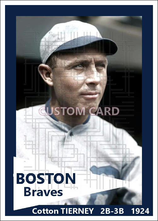 Cotton Tierney - 1924 Boston Braves - choose a size & style