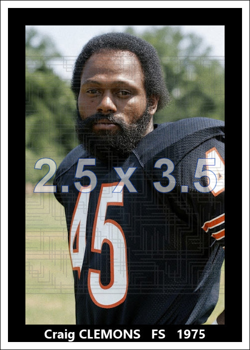 Craig Clemons - 1975 Chicago Bears - choose a size & style