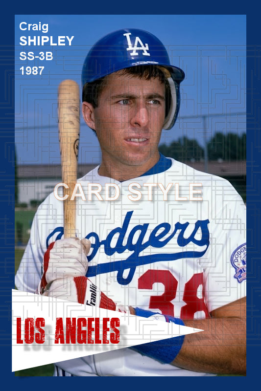 Craig Shipley - 1987 Los Angeles Dodgers - choose a size & style