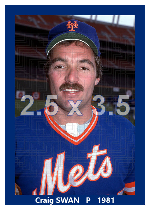 Craig Swan - 1981 New York Mets - choose a size & style