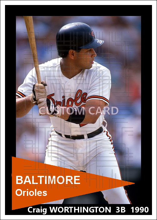 Craig Worthington - 1990 Baltimore Orioles - choose a size & style