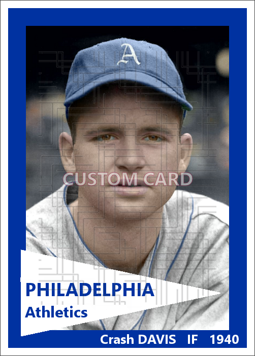 Crash Davis - 1940 Philadelphia Athletics - choose a size & style