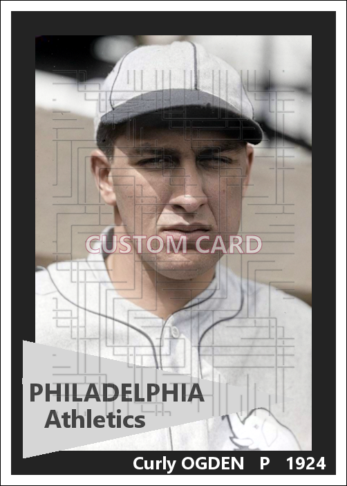 Curly Ogden - 1924 Philadelphia Athletics - choose a size & style