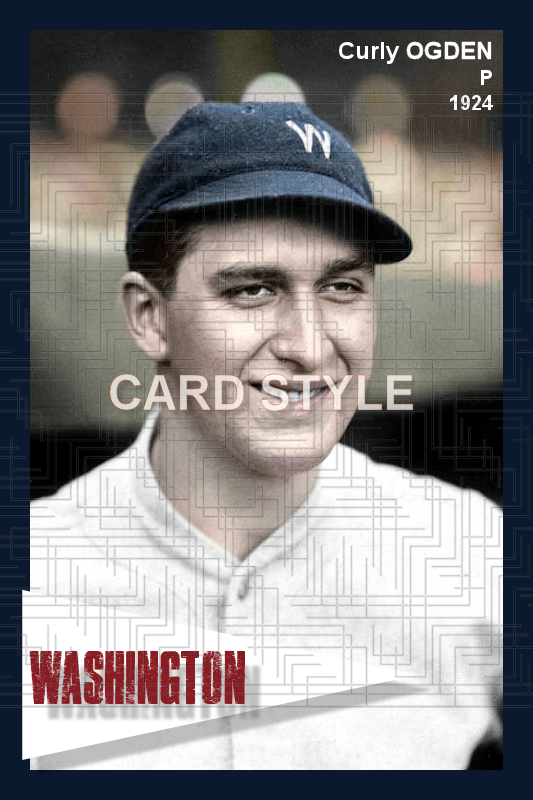 Curly Ogden - 1924 Washington Senators - choose a size & style