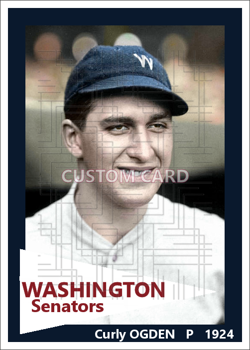Curly Ogden - 1924 Washington Senators - choose a size & style