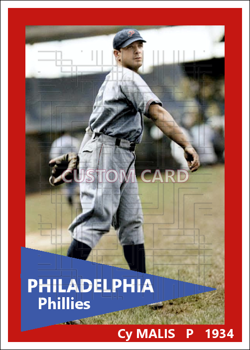 Cy Malis - 1934 Philadelphia Phillies - choose a size & style