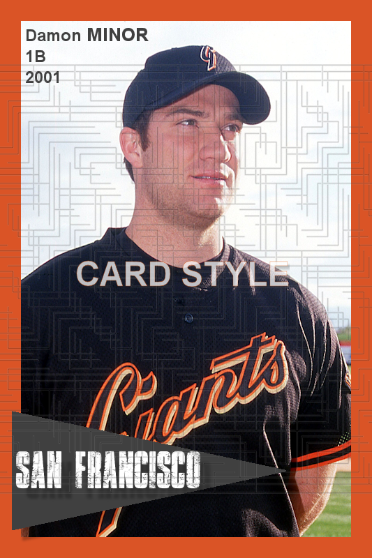 Damon Minor - 2001 San Francisco Giants - choose a size & style