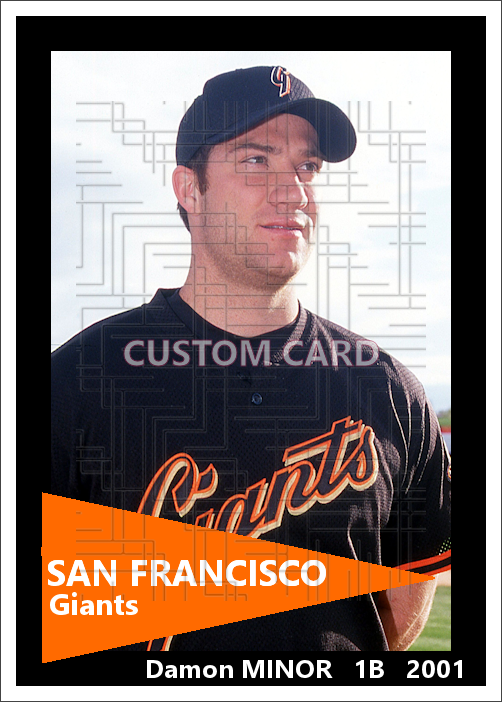 Damon Minor - 2001 San Francisco Giants - choose a size & style