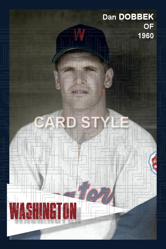 Dan Dobbek - 1960 Washington Senators - choose a size & style