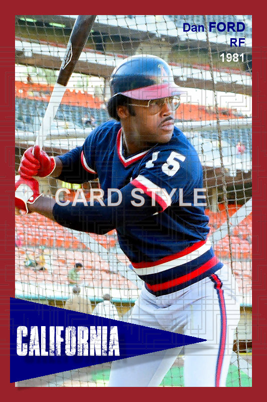 Dan Ford - 1981 California Angels - choose a size & style