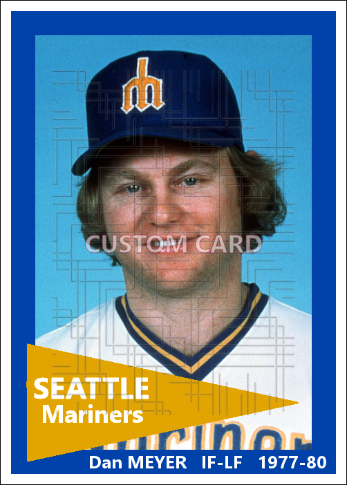 Dan Meyer - 1977-80 Seattle Mariners - choose a size & style