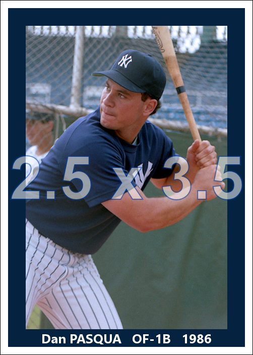 Dan Pasqua - 1986 New York Yankees - choose a size & style