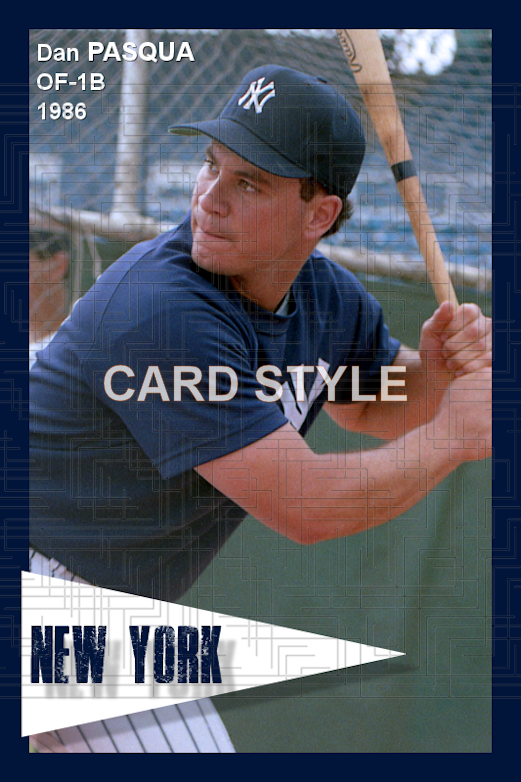Dan Pasqua - 1986 New York Yankees - choose a size & style