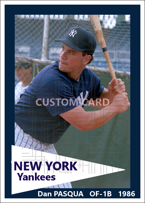 Dan Pasqua - 1986 New York Yankees - choose a size & style