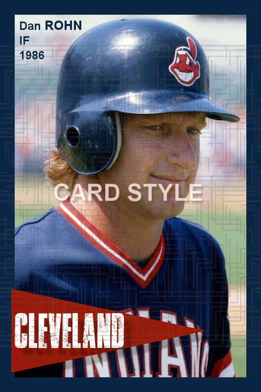Dan Rohn - 1986 Cleveland Indians - choose a size & style