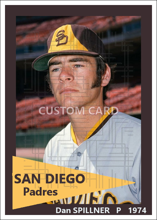 Dan Spillner - 1974 San Diego Padres - choose a size & style