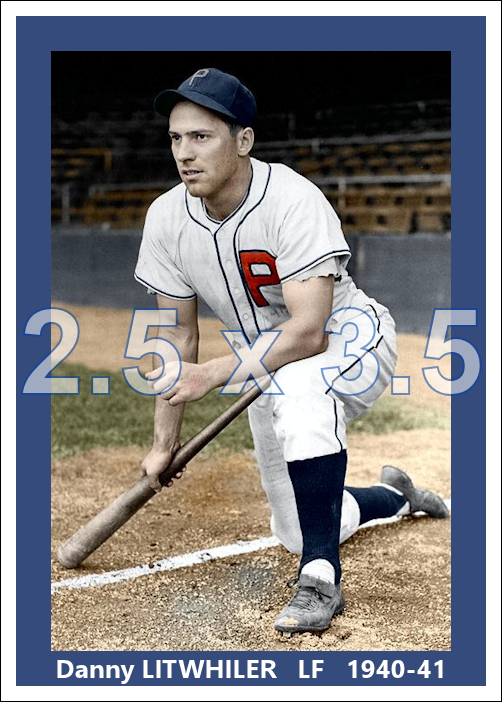 Danny Litwhiler - 1940-41 Philadelphia Phillies (home uniform) - choose a size & style