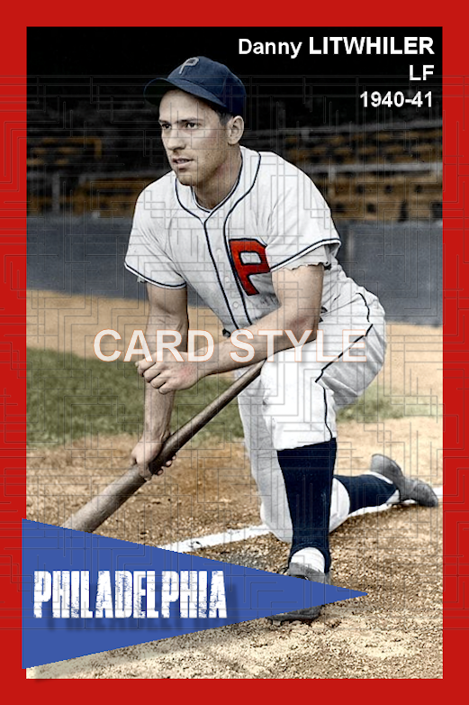 Danny Litwhiler - 1940-41 Philadelphia Phillies (home uniform) - choose a size & style
