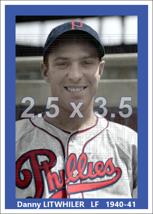 Danny Litwhiler - 1940-41 Philadelphia Phillies (road uniform) - choose a size & style