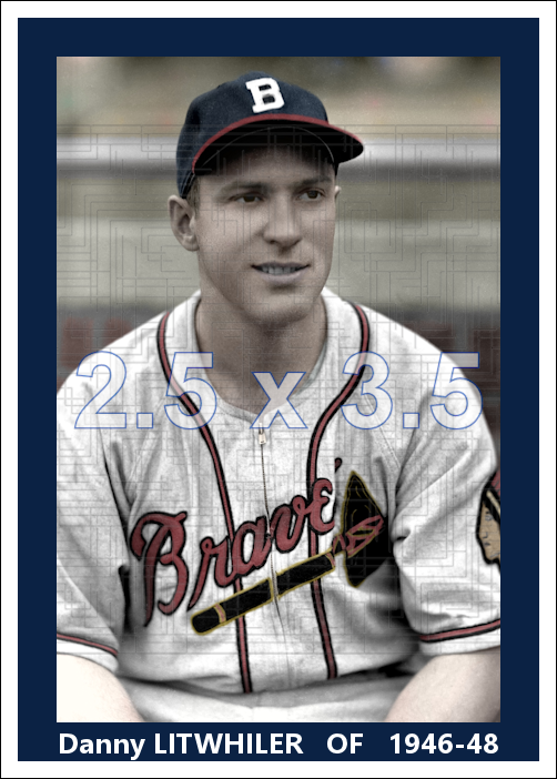 Danny Litwhiler - 1946-48 Boston Braves - choose a size & style