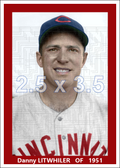Danny Litwhiler - 1951 Cincinnati Reds - choose a size & style