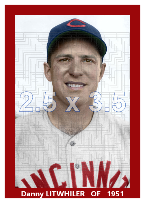 Danny Litwhiler - 1951 Cincinnati Reds - choose a size & style