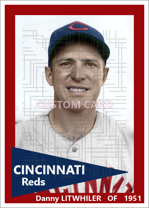 Danny Litwhiler - 1951 Cincinnati Reds - choose a size & style