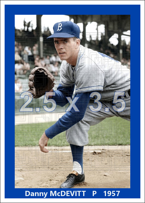 Danny McDevitt - 1957 Brooklyn Dodgers - choose a size & style