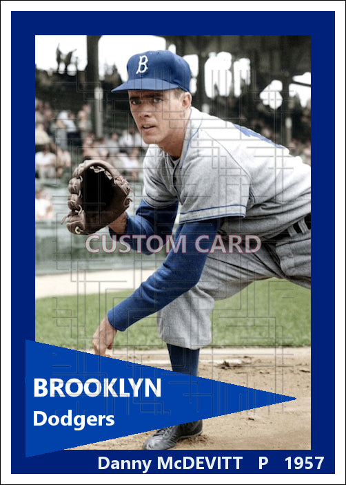 Danny McDevitt - 1957 Brooklyn Dodgers - choose a size & style