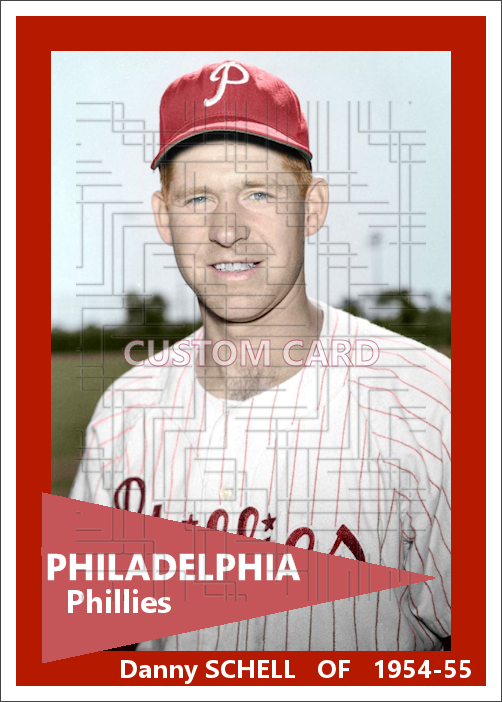 Danny Schell - 1954-55 Philadelphia Phillies - choose a size & style