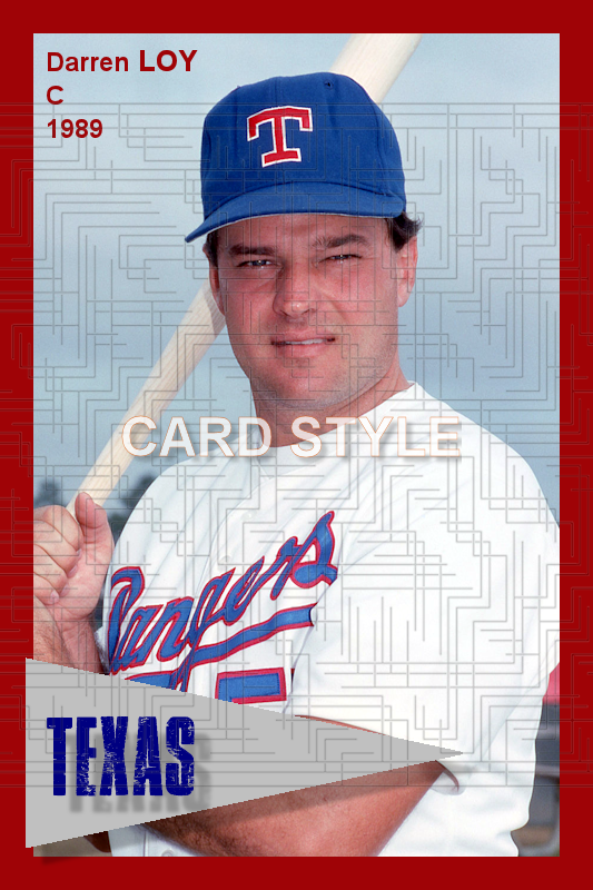 Darren Loy - 1989 Texas Rangers - choose a size & style