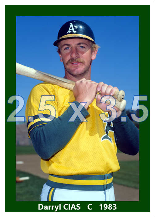 Darryl Cias - 1984 Oakland Athletics - choose a size & style