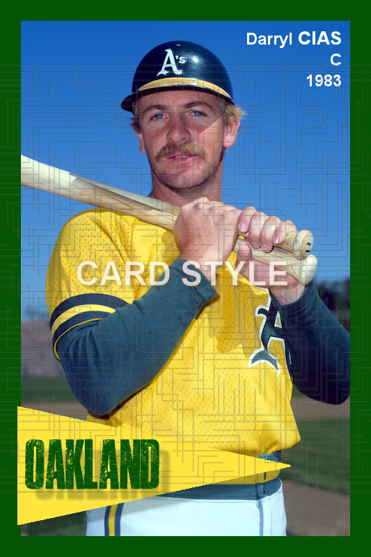 Darryl Cias - 1984 Oakland Athletics - choose a size & style