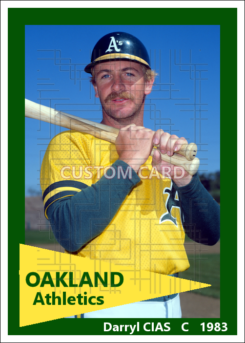 Darryl Cias - 1984 Oakland Athletics - choose a size & style