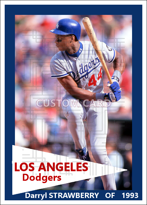 Darryl Strawberry - 1993 Los Angeles Dodgers - choose a size & style