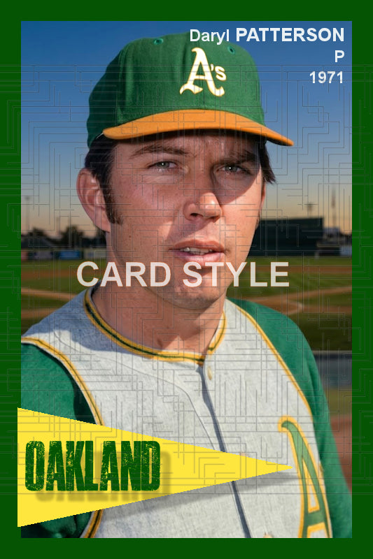 Daryl Patterson - 1971 Oakland Athletics - choose a size & style