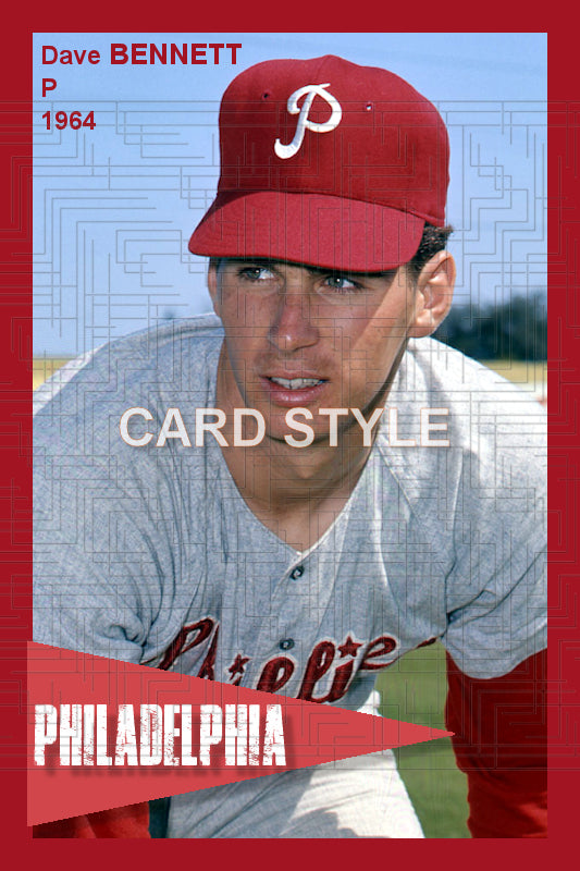 Dave Bennett - 1964 Philadelphia Phillies - choose a size & style